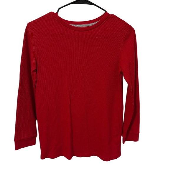 EUC Old Navy Vibrant Red Long Sleeve waffle knit tee - Picture 1 of 3